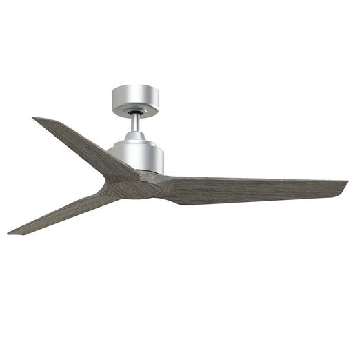 Fanimation TriAire Custom 52in 3-Blade Smart Ceiling Fan | Silver and Weathered Wood Composite | Indoor & Outdoor Wet Rated | Model FPD8514SLW-52WEW