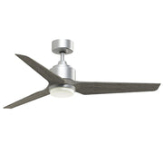 Fanimation TriAire Custom 52in 3-Blade Smart Ceiling Fan with LED Light | Silver and Weathered Wood Composite | Indoor | Model FPD8514SLW-52WEW-LK
