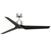 Fanimation TriAire Custom 56in 3-Blade Smart Ceiling Fan | Silver and Black Composite | Indoor & Outdoor Wet Rated | Model FPD8514SLW-56BLW