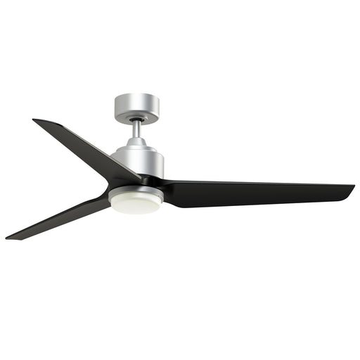 Fanimation TriAire Custom 56in 3-Blade Smart Ceiling Fan with LED Light | Silver and Black Composite | Indoor & Outdoor | Model FPD8514SLW-56BLW-LK