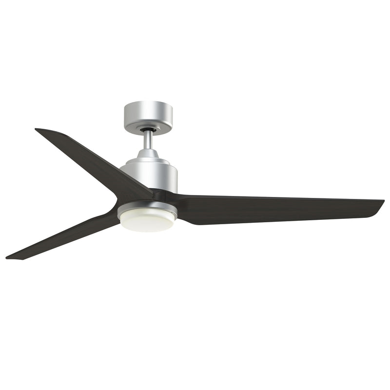 Fanimation TriAire Custom 56in 3-Blade Ceiling Fan with LED Light | Silver and Dark Walnut Composite | Wet Rated Indoor | Model FPD8514SLW-56DWAW-LK