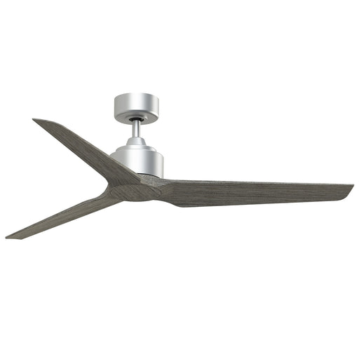 Fanimation TriAire Custom 56in 3-Blade Smart Ceiling Fan | Silver and Weathered Wood Composite | Indoor & Outdoor Wet Rated | Model FPD8514SLW-56WEW
