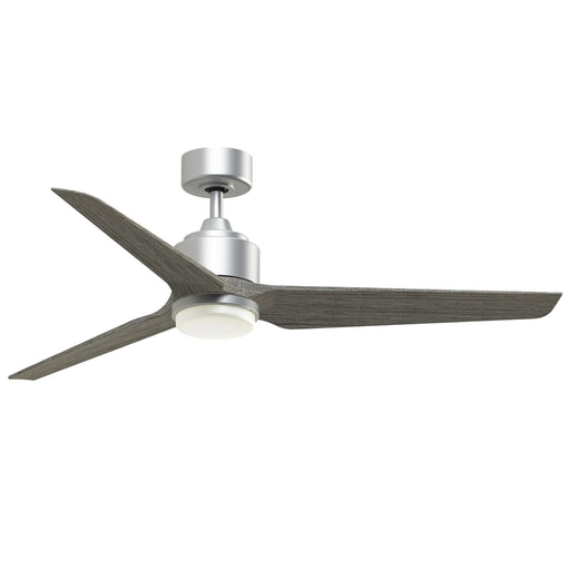 Fanimation TriAire Custom 56in 3-Blade Smart Ceiling Fan with LED Light | Silver and Weathered Wood Composite | Indoor | Model FPD8514SLW-56WEW-LK