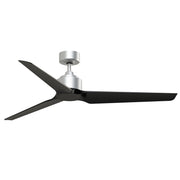 Fanimation TriAire Custom 60in 3-Blade Smart Ceiling Fan | Silver and Black Composite | Indoor & Outdoor Wet Rated | Model FPD8514SLW-60BLW