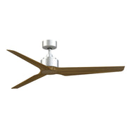 Fanimation TriAire Custom 60in 3-Blade Wet Rated Smart Ceiling Fan | Silver and Koa Composite | Patio & Covered Porch | Model FPD8514SLW-60KW