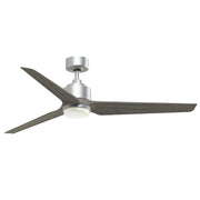 Fanimation TriAire Custom 60in 3-Blade Smart Ceiling Fan with LED Light | Silver and Weathered Wood Composite | Indoor | Model FPD8514SLW-60WEW-LK