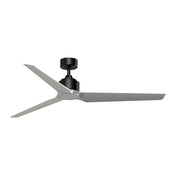 Fanimation TriAire Custom 64in Ceiling Fan | Modern Black with Silver Composite Blades | Indoor & Outdoor Wet Rated | Model FPD8515BLW-64SLW