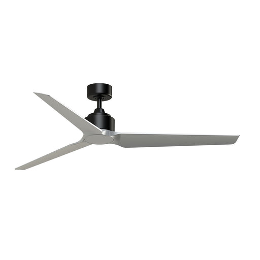 Fanimation TriAire Custom 64in Ceiling Fan | Modern Black with Silver Composite Blades | Indoor & Outdoor Wet Rated | Model FPD8515BLW-64SLW