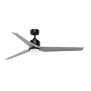 Fanimation TriAire Custom 64in 1-Light Ceiling Fan | Modern Black with Silver Blades and Opal Frosted Glass | Indoor | Model FPD8515BLW-64SLW-LK