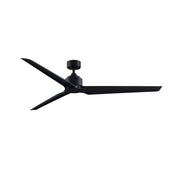 Fanimation TriAire Custom 72in 3-Blade Smart Ceiling Fan | Black and Black Composite | Covered Patio & Large Rooms | Model FPD8515BLW-72BLW