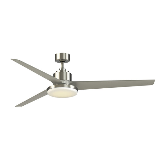 Fanimation TriAire Custom 72in 3-Blade Smart Ceiling Fan w/ 12in LED Light | Black and Brushed Nickel Composite | Patio | Model FPD8515BLW-72BNW-12LK