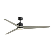 Fanimation TriAire Custom 72in 3-Blade Smart Ceiling Fan | Black and Brushed Nickel Composite | Patio & Covered Porch | Model FPD8515BLW-72BNW