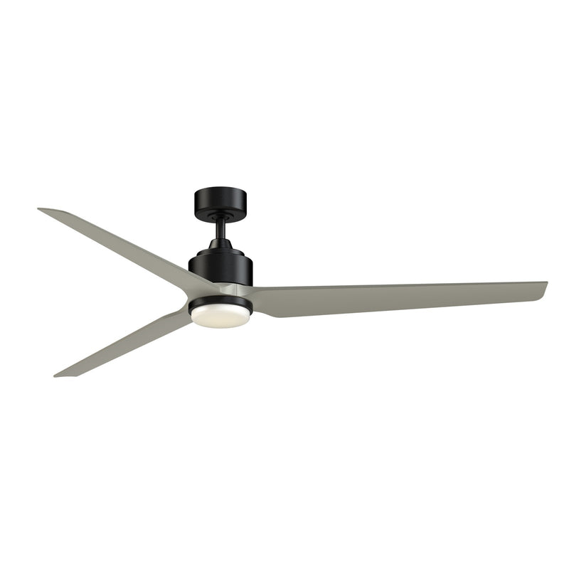 Fanimation TriAire Custom 72in 3-Blade Smart Ceiling Fan | Black and Brushed Nickel Composite | Patio & Covered Porch | Model FPD8515BLW-72BNW