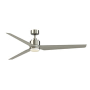 Fanimation TriAire Custom 72in 3-Blade Smart Ceiling Fan w/ LED Light | Black and Brushed Nickel Composite | Patio | Model FPD8515BLW-72BNW-LK