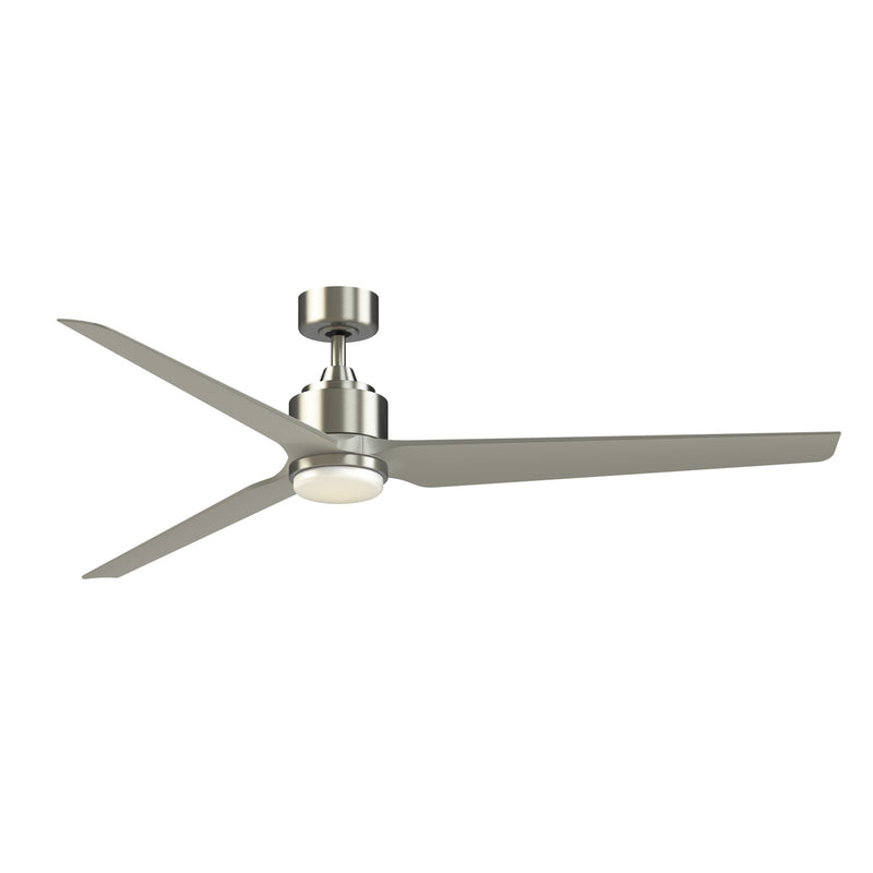 Fanimation TriAire Custom 72in 3-Blade Smart Ceiling Fan w/ LED Light | Black and Brushed Nickel Composite | Patio | Model FPD8515BLW-72BNW-LK