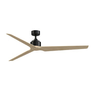 Fanimation TriAire Custom 72in Ceiling Fan | Modern Black and Natural Composite Blades | Indoor & Covered Patio | Model FPD8515BLW-72NW