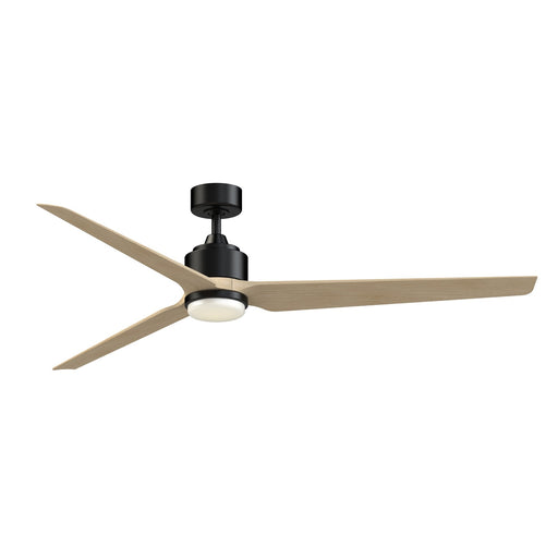 Fanimation TriAire Custom 72in 1-Light Ceiling Fan | Modern Black and Natural Composite Blades | Living Room & Covered | Model FPD8515BLW-72NW-LK