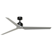 Fanimation TriAire Custom 72in Ceiling Fan | Modern Black and Silver Composite Blades | Living Room & Covered Patio | Model FPD8515BLW-72SLW