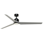 Fanimation TriAire Custom 72in 1-Light Ceiling Fan | Modern Black and Silver Composite Blades | Living Room & Covered | Model FPD8515BLW-72SLW-LK