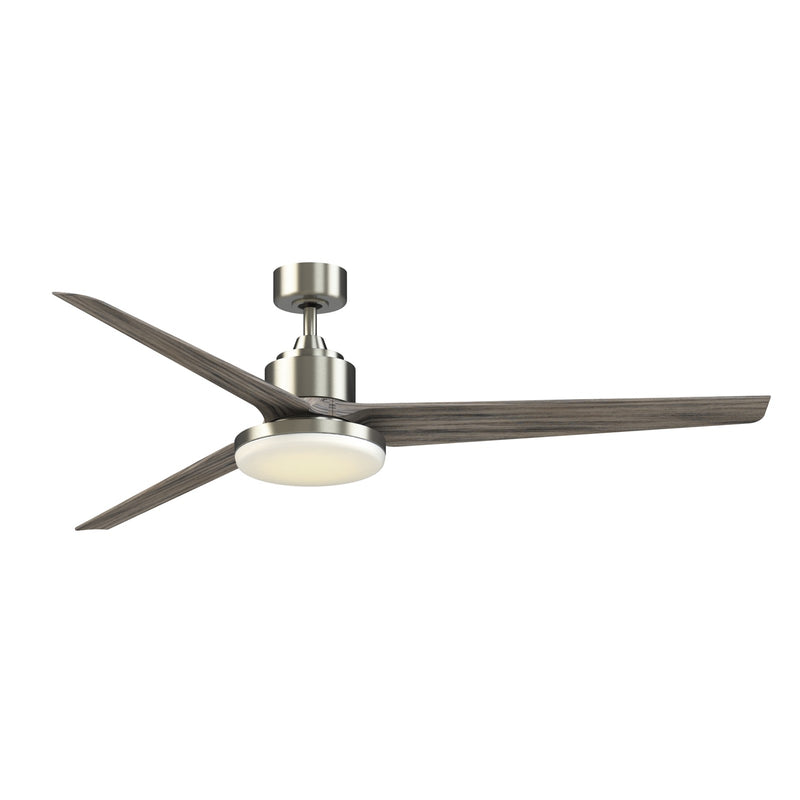 Fanimation TriAire Custom 72in 3-Blade Smart Ceiling Fan with 12in LED Light Kit | Modern Black and Weathered Wood | Model FPD8515BLW-72WEW-12LK