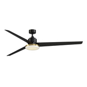 Fanimation TriAire Custom 84in 1-Light Smart Ceiling Fan | Modern Black and Brushed Satin Brass with Opal Frosted | Model FPD8515BLW-84BLW-BS12LK