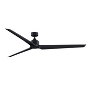 Fanimation TriAire Custom 84in 1-Light Smart Ceiling Fan | Modern Black and Opal Frosted Glass | Covered Patio & Large | Model FPD8515BLW-84BLW-LK