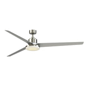 Fanimation TriAire Custom 84in 3-Blade Smart Ceiling Fan with 12in LED Light Kit | Black and Silver Composite | Patios | Model FPD8515BLW-84SLW-12LK