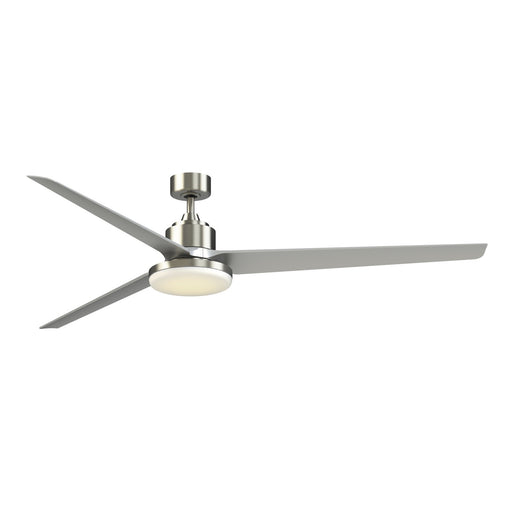 Fanimation TriAire Custom 84in 3-Blade Smart Ceiling Fan with 12in LED Light Kit | Black and Silver Composite | Patios | Model FPD8515BLW-84SLW-12LK