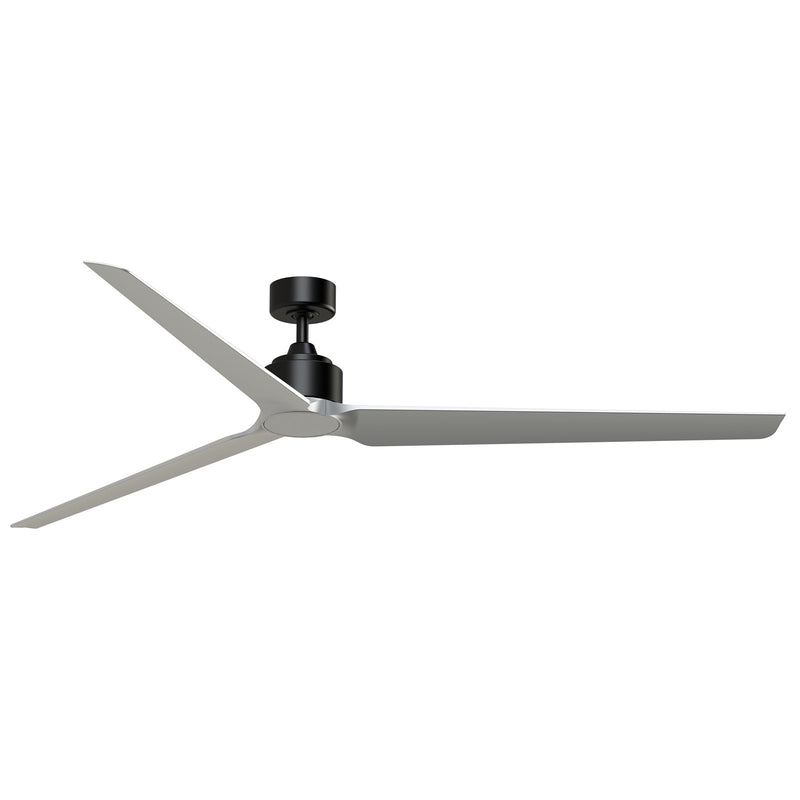 Fanimation TriAire Custom 84in 3-Blade Smart Ceiling Fan | Black and Silver Composite | Patios, Pergolas & Large Rooms | Model FPD8515BLW-84SLW
