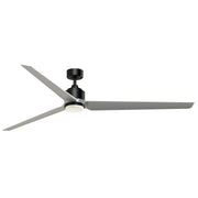 Fanimation TriAire Custom 84in 3-Blade Smart Ceiling Fan with LED Light Kit | Black and Silver Composite | Patios | Model FPD8515BLW-84SLW-LK