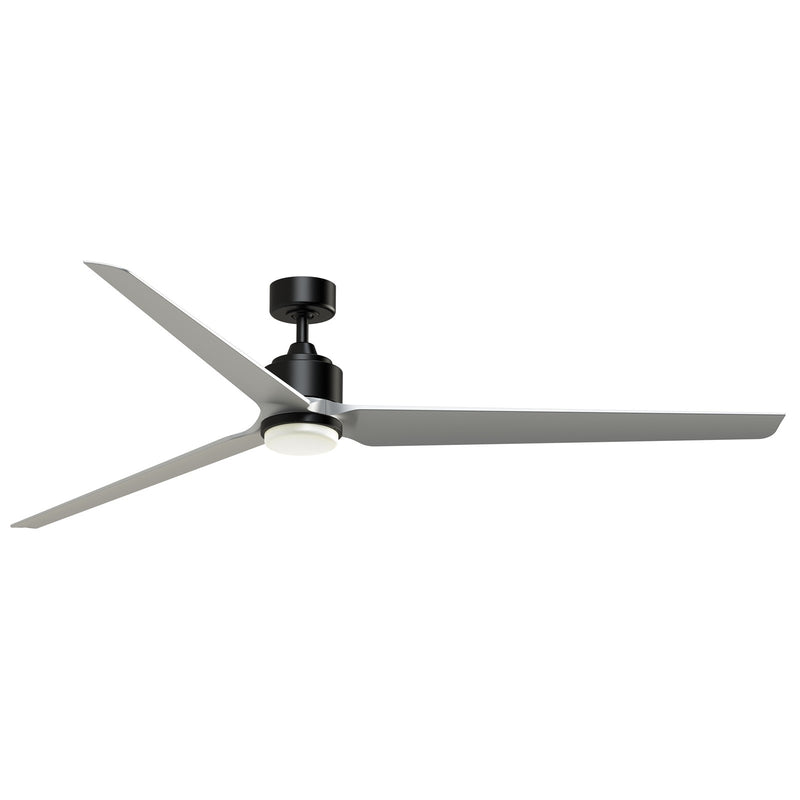 Fanimation TriAire Custom 84in 3-Blade Smart Ceiling Fan with LED Light Kit | Black and Silver Composite | Patios | Model FPD8515BLW-84SLW-LK