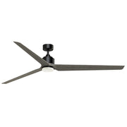 Fanimation TriAire Custom 84in 1-Light Smart Ceiling Fan | Modern Black and Weathered Wood Blades | Covered Patio & Great | Model FPD8515BLW-84WEW-LK