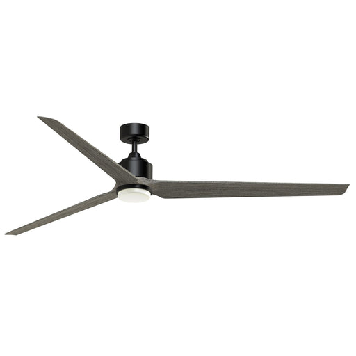 Fanimation TriAire Custom 84in 1-Light Smart Ceiling Fan | Modern Black and Weathered Wood Blades | Covered Patio & Great | Model FPD8515BLW-84WEW-LK
