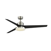 Fanimation TriAire Custom 64in 1-Light Smart Ceiling Fan | Modern Brushed Nickel and Black Blades | Covered Patio | Model FPD8515BN-64BLW-12LK