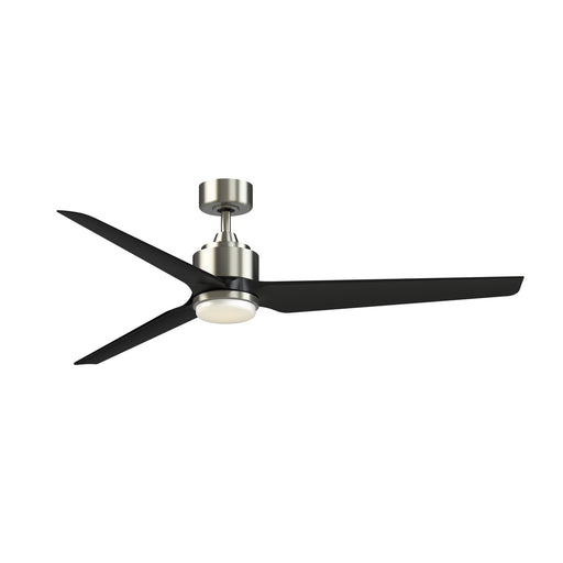 Fanimation TriAire Custom 64in 1-Light Smart Ceiling Fan | Modern Brushed Nickel and Black Composite Blades | Covered | Model FPD8515BN-64BLW-LK