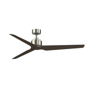 Fanimation TriAire Custom 64in Smart Ceiling Fan | Modern Brushed Nickel and Dark Walnut Composite Blades | Covered Patio | Model FPD8515BN-64DWAW