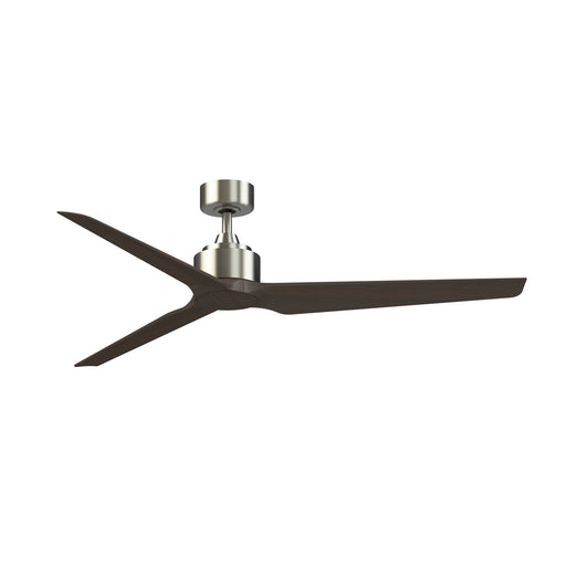 Fanimation TriAire Custom 64in Smart Ceiling Fan | Modern Brushed Nickel and Dark Walnut Composite Blades | Covered Patio | Model FPD8515BN-64DWAW