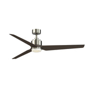 Fanimation TriAire Custom 64in 1-Light Smart Ceiling Fan | Modern Brushed Nickel and Dark Walnut Composite Blades | Model FPD8515BN-64DWAW-LK