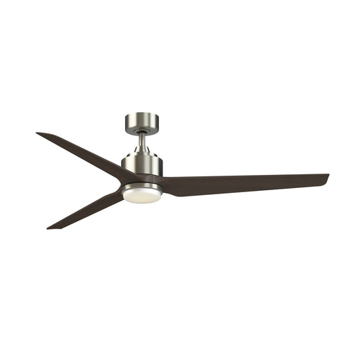 Fanimation TriAire Custom 64in 1-Light Smart Ceiling Fan | Modern Brushed Nickel and Dark Walnut Composite Blades | Model FPD8515BN-64DWAW-LK