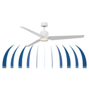 Fanimation TriAire Custom 64in 3-Blade DC Ceiling Fan with 12in LED Light Kit | Brushed Nickel and Matte White Composite | Model FPD8515BN-64MWW-12LK