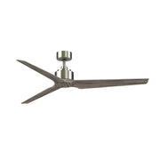 Fanimation TriAire Custom 64in 3-Blade DC Ceiling Fan | Brushed Nickel and Weathered Wood Composite | Covered Patio & Living | Model FPD8515BN-64WEW