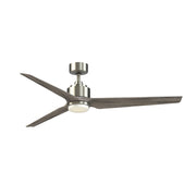 Fanimation TriAire Custom 64in 1-Light Ceiling Fan | Modern Brushed Nickel and Weathered Wood Composite | Covered Patio | Model FPD8515BN-64WEW-LK