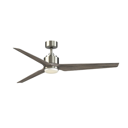 Fanimation TriAire Custom 64in 1-Light Ceiling Fan | Modern Brushed Nickel and Weathered Wood Composite | Covered Patio | Model FPD8515BN-64WEW-LK
