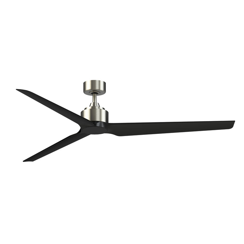 Fanimation TriAire Custom 72in Ceiling Fan | Modern Brushed Nickel and Black Composite | Covered Patio & Large Living Room | Model FPD8515BN-72BLW