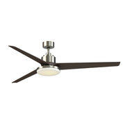 Fanimation TriAire Custom 72in 3-Blade Smart Ceiling Fan with 12in LED Light Kit | Brushed Nickel and Dark Walnut | Model FPD8515BN-72DWAW-12LK