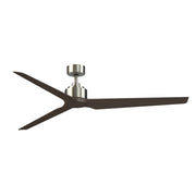 Fanimation TriAire Custom 72in 3-Blade Smart Ceiling Fan | Brushed Nickel and Dark Walnut Composite | Covered Patio & Great | Model FPD8515BN-72DWAW