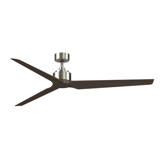 Fanimation TriAire Custom 72in 3-Blade Smart Ceiling Fan | Brushed Nickel and Dark Walnut Composite | Covered Patio & Great | Model FPD8515BN-72DWAW