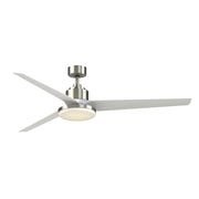 Fanimation TriAire Custom 72in 1-Light Ceiling Fan | Brushed Nickel and Matte White Composite Blades | Covered Patio | Model FPD8515BN-72MWW-12LK