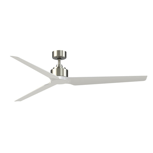 Fanimation TriAire Custom 72in 3-Blade Smart Ceiling Fan | Brushed Nickel and Matte White Composite | Covered Patio & Great | Model FPD8515BN-72MWW
