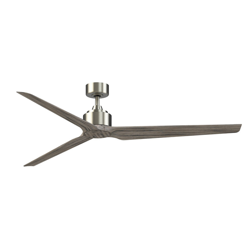 Fanimation TriAire Custom 72in Ceiling Fan | Brushed Nickel and Weathered Wood Composite Blades | Covered Patio & Living Room | Model FPD8515BN-72WEW